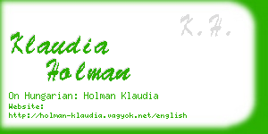 klaudia holman business card